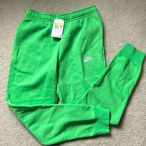 NWT NIKE sweat pants men’s small - bright green
